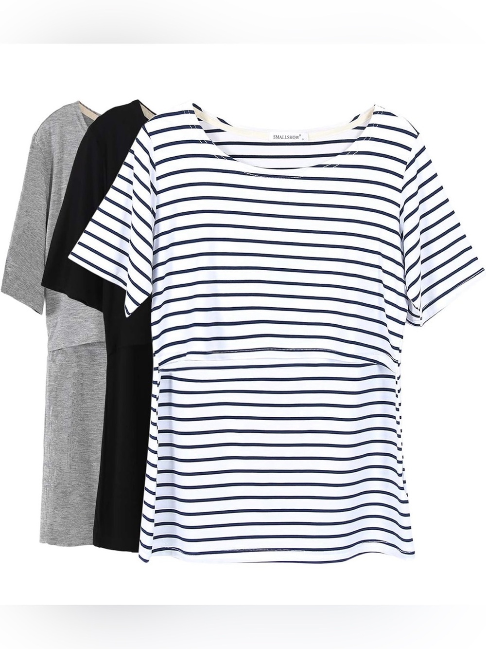 Pair of Women's Nursing Tops - black and gray